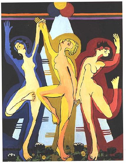 Ernst Ludwig Kirchner Colourfull dance Spain oil painting art
